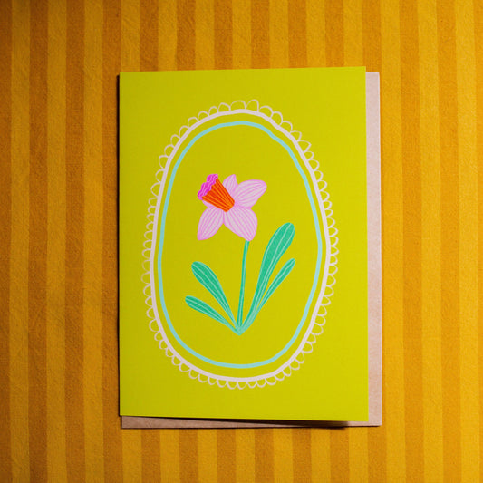 Pink Daffodil Greeting Card
