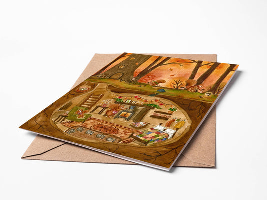 Autumn at Squirrel Hollow Greeting Card