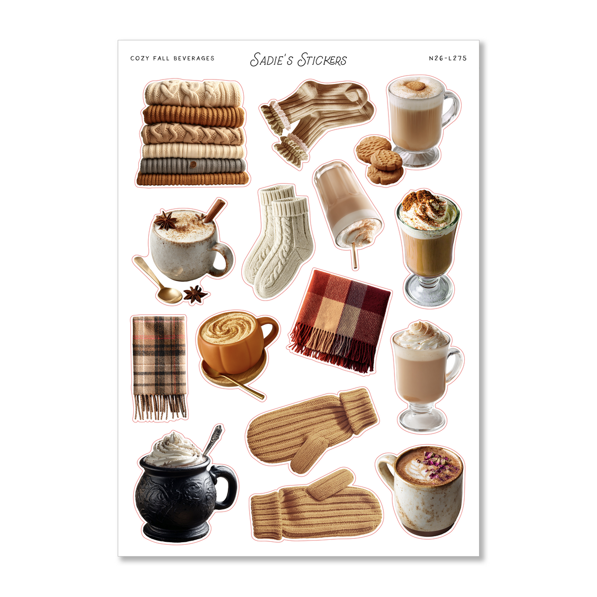 Cozy Fall Beverages • The Autumn Edit Sticker Sheet