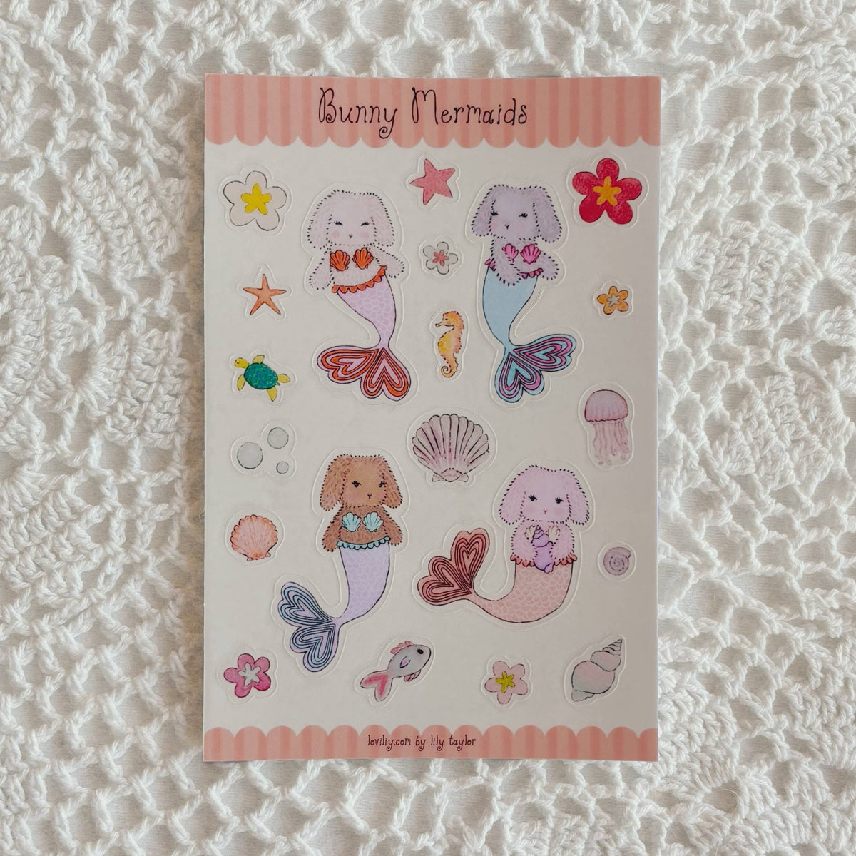 Bunny Mermaids Sticker Sheets