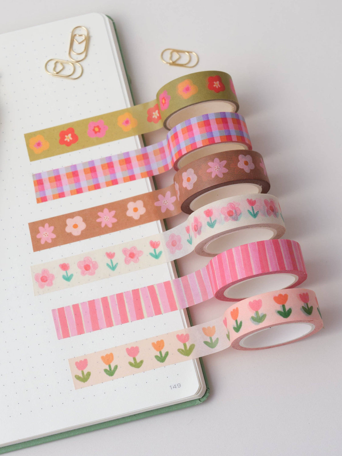 Colourful Pink Gingham Washi Tape