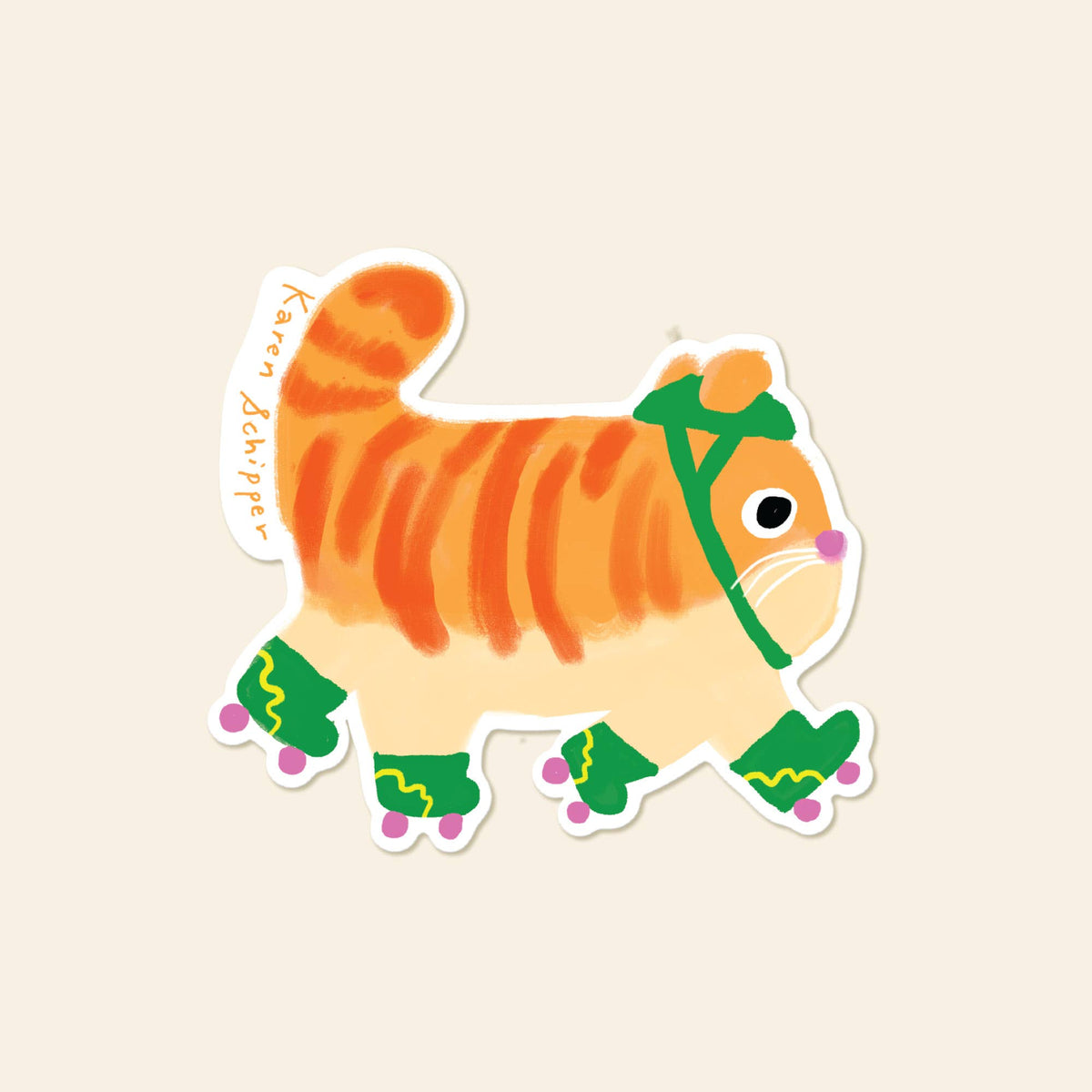 Roller Skate Cat Sticker