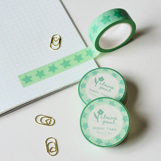 Green Stars Washi Tape