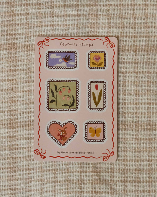 Floral Stamps Sticker Sheet