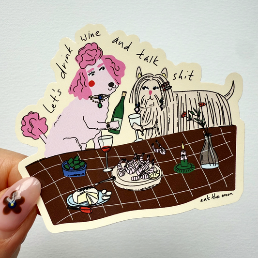 Let's Drink Wine Vinyl Sticker