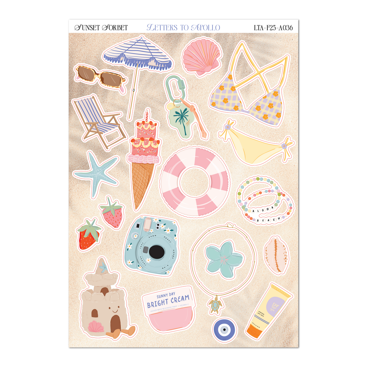Sunset Sorbet STicker Sheet