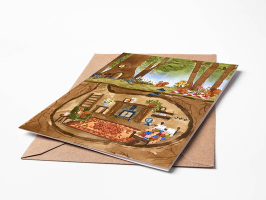 Summer at Squirrel Hollow Greeting Card
