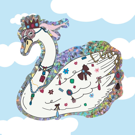 Swan Whimsy Vinyl Sticker