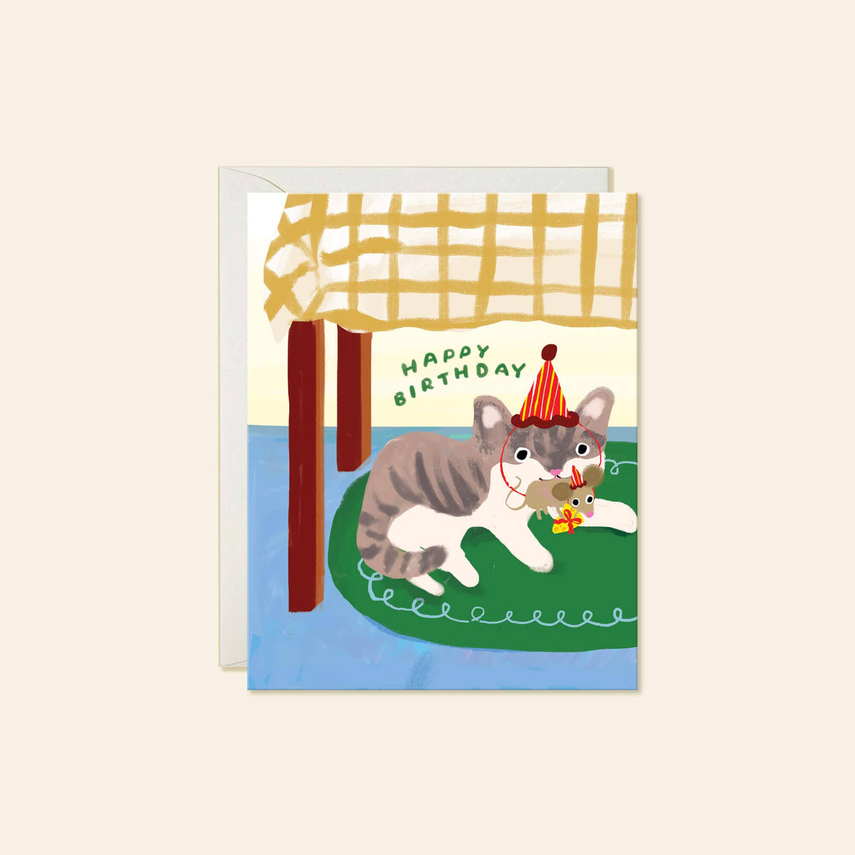 Cat Mouse Birthday Card