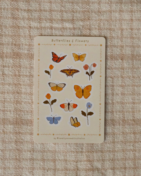 Butterflies & Flowers Sticker Sheet