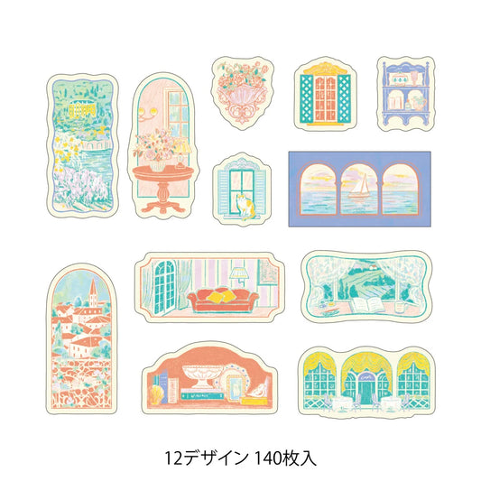 Yuru Log Window Views Sticker Roll