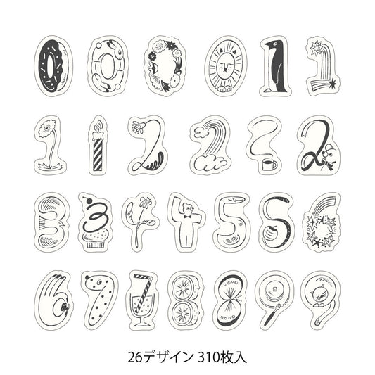 Yuru Log Numbers Sticker Roll