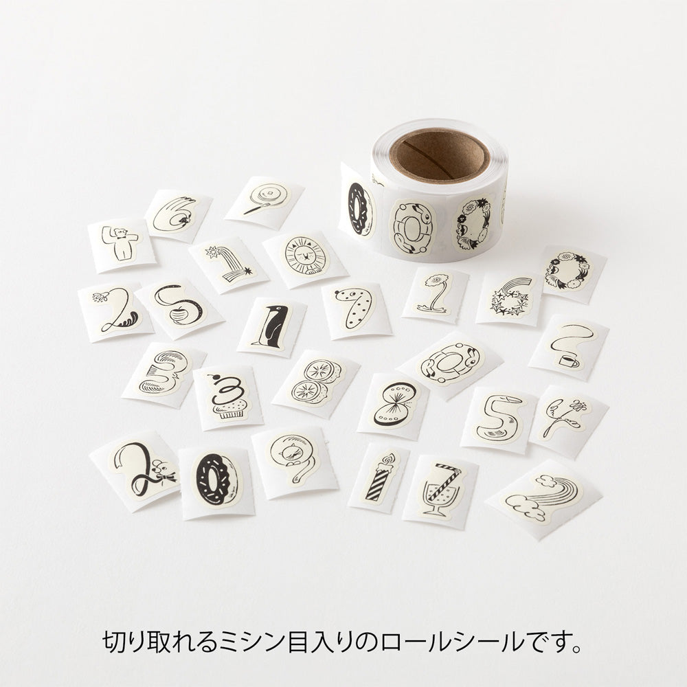 Yuru Log Numbers Sticker Roll