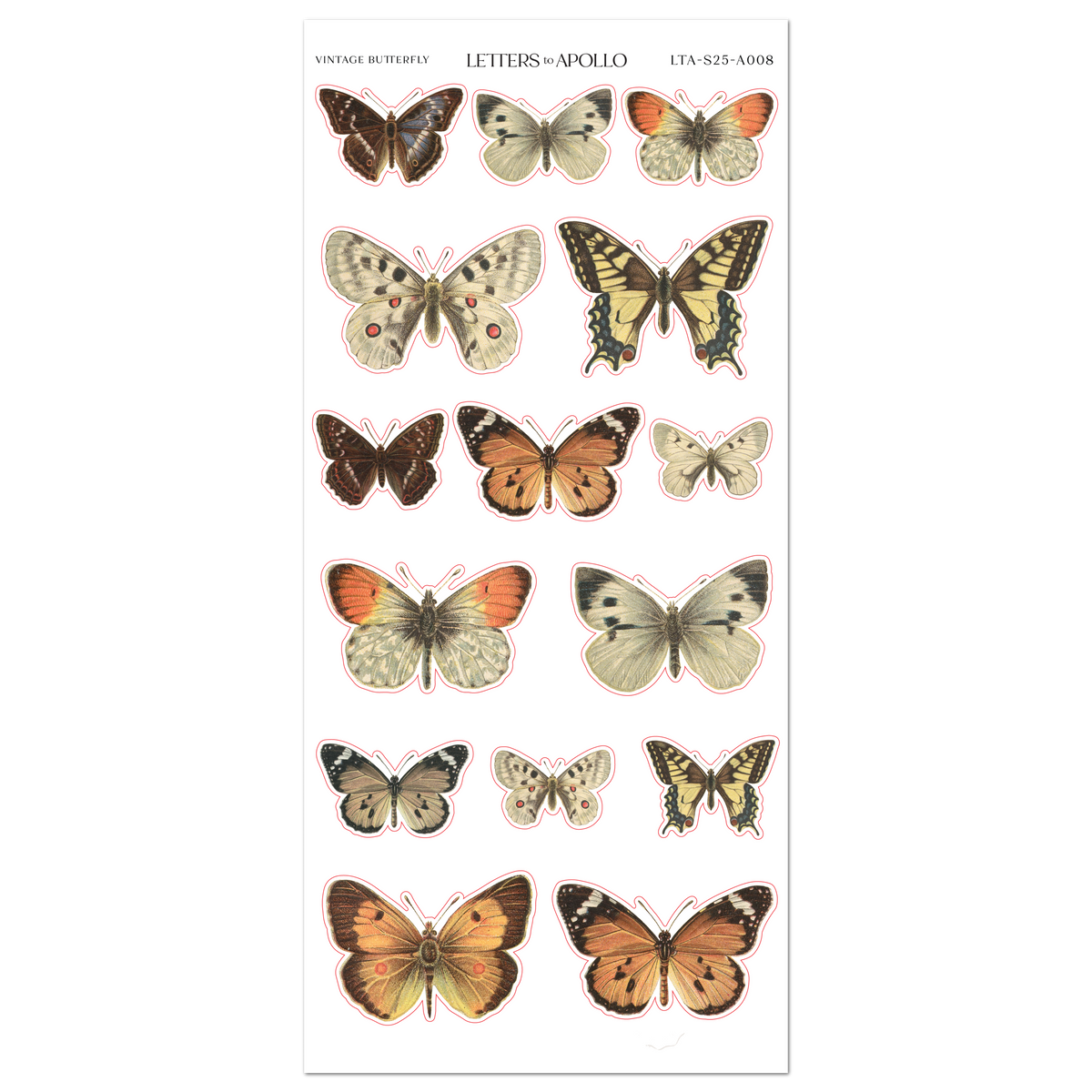 Vintage Butterfly Sticker Sheet