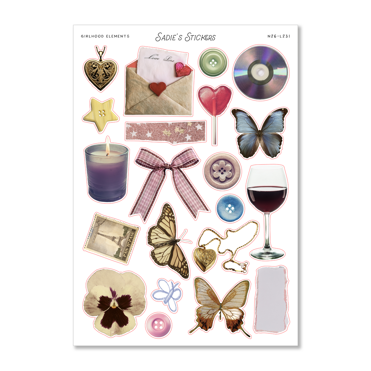 Girlhood Elements • Trinkets & Tidbits Sticker Sheet