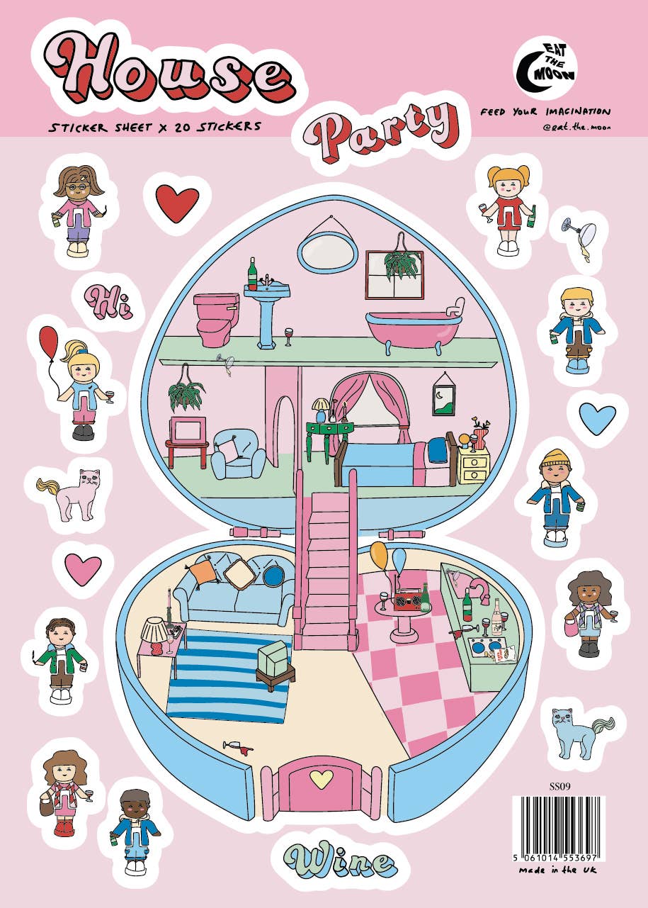 Polly's House Party A5 Sticker Sheet