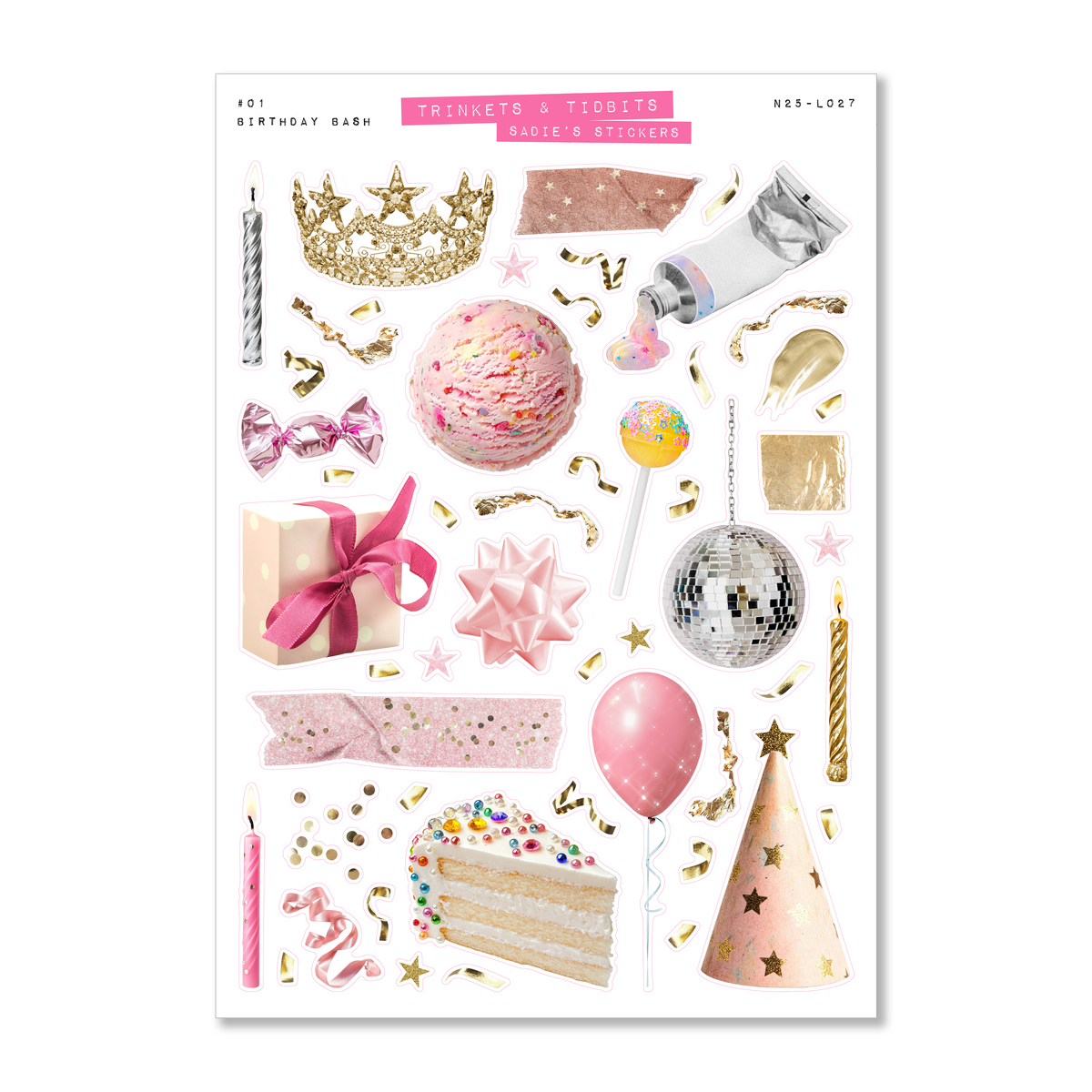 Birthday Bash • Trinkets & Tidbits Deco Sticker Sheet
