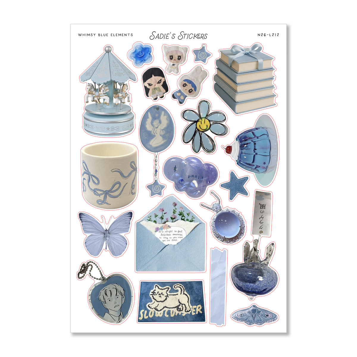 Whimsy Blue Elements • Trinkets & Tidbits Sticker Sheet