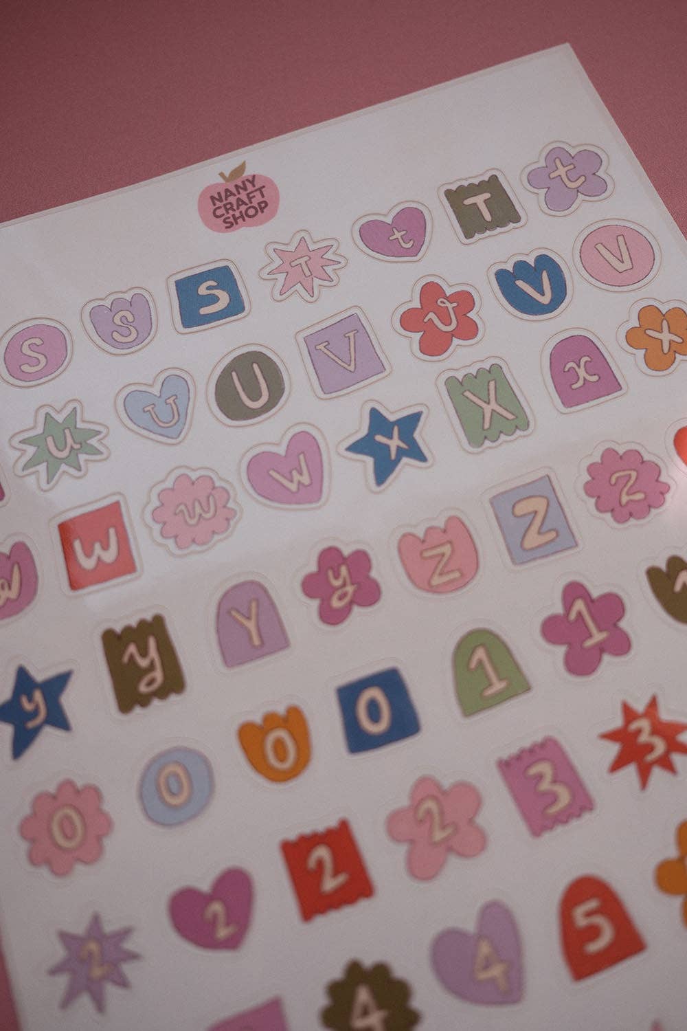 Multicolored Alphabet Sticker Sheet