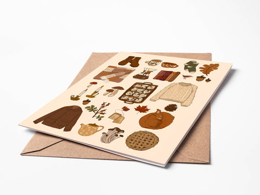 Cozy Autumn Things Greeting Card