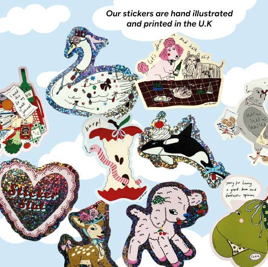 Swan Whimsy Vinyl Sticker