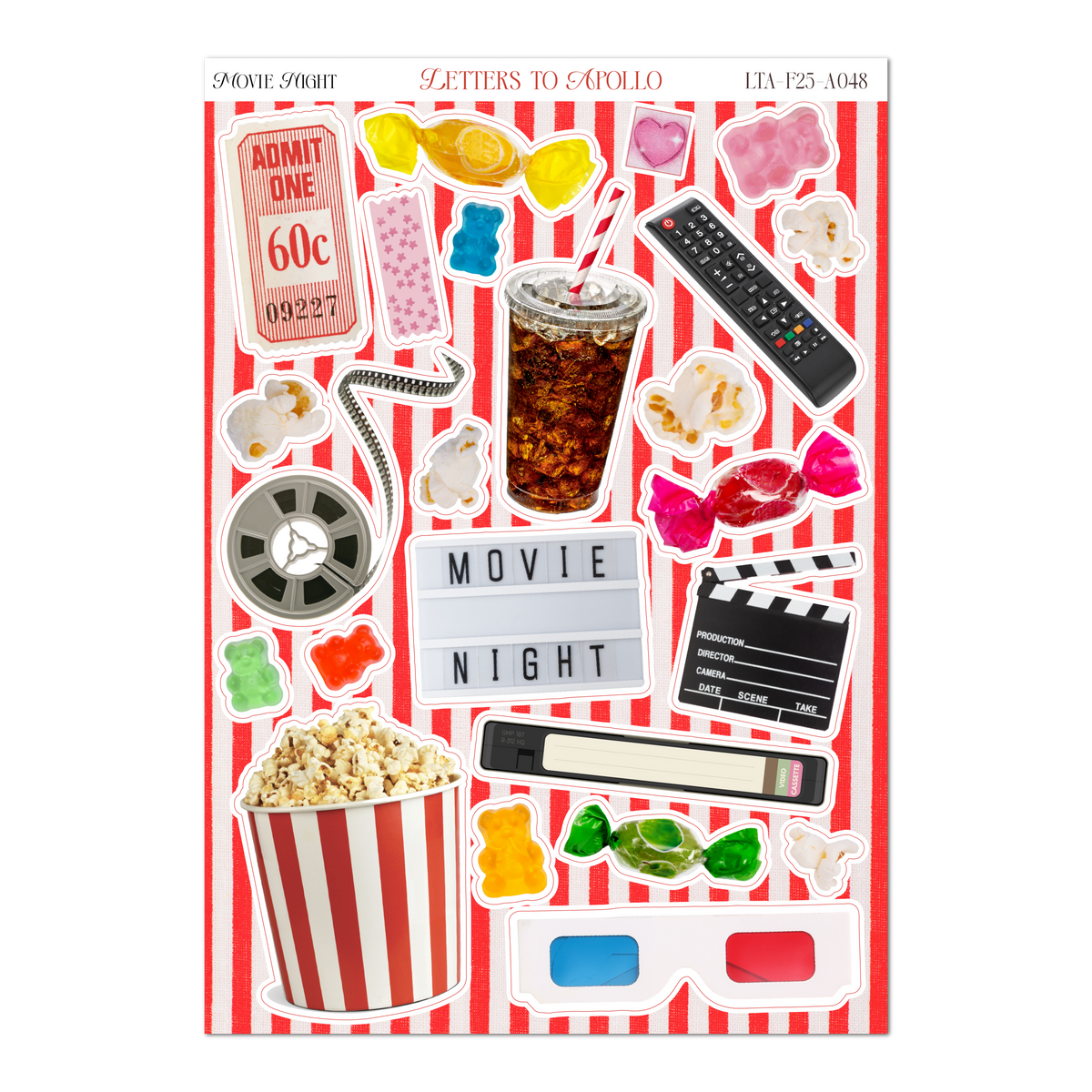 Movie Night Sticker Sheet