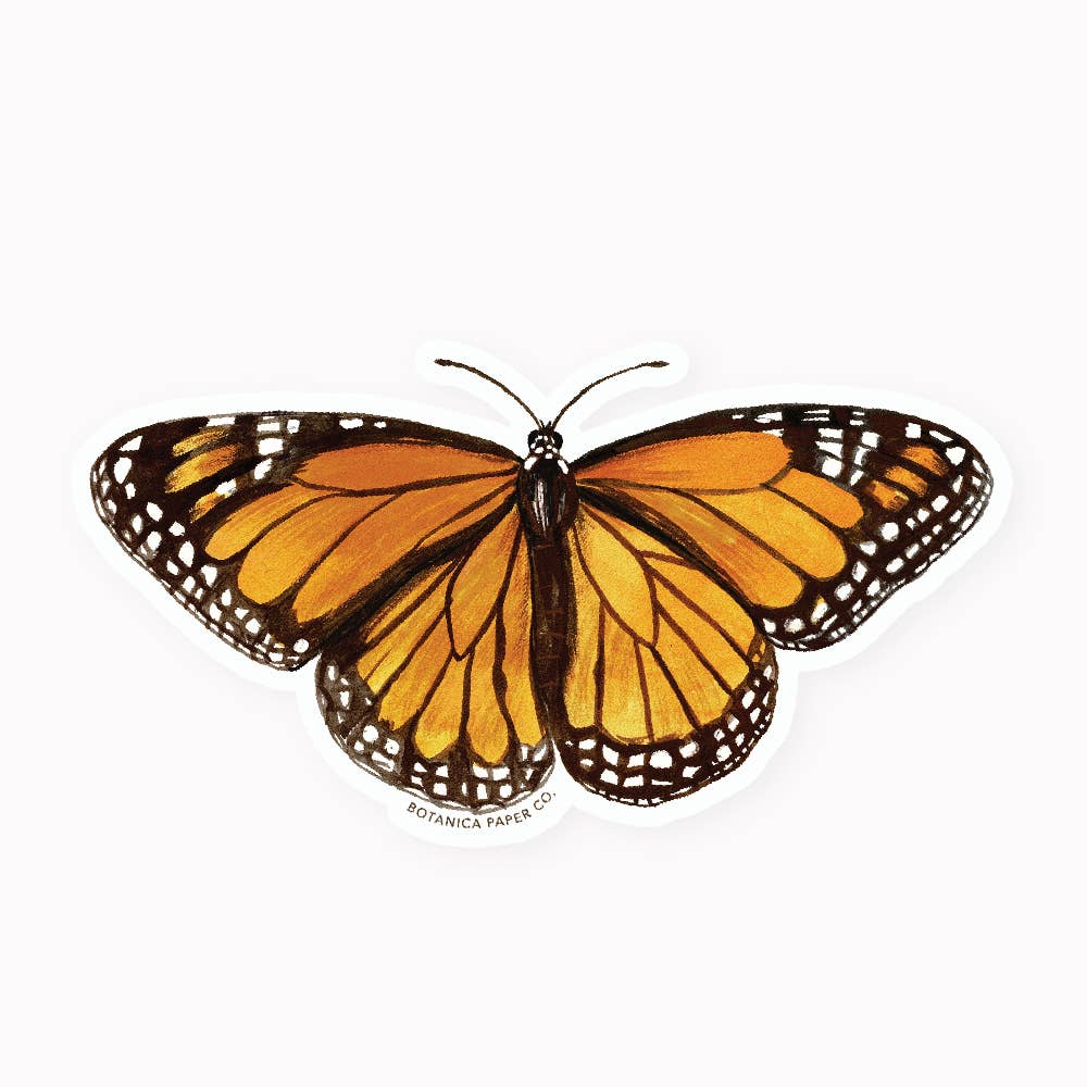 Monarch Butterfly Clear Vinyl Sticker