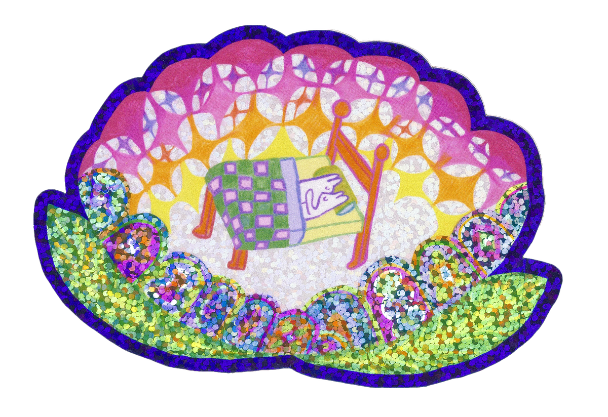 Flower Bed Glitter Sticker