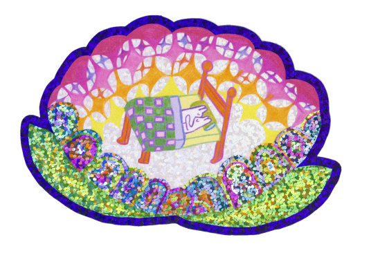Flower Bed Glitter Sticker