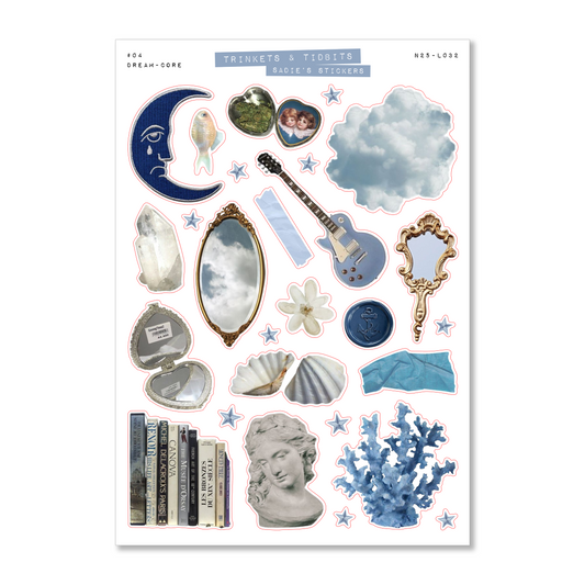 Dream-Core Aesthetic • Trinkets & Tidbits Sticker Sheet
