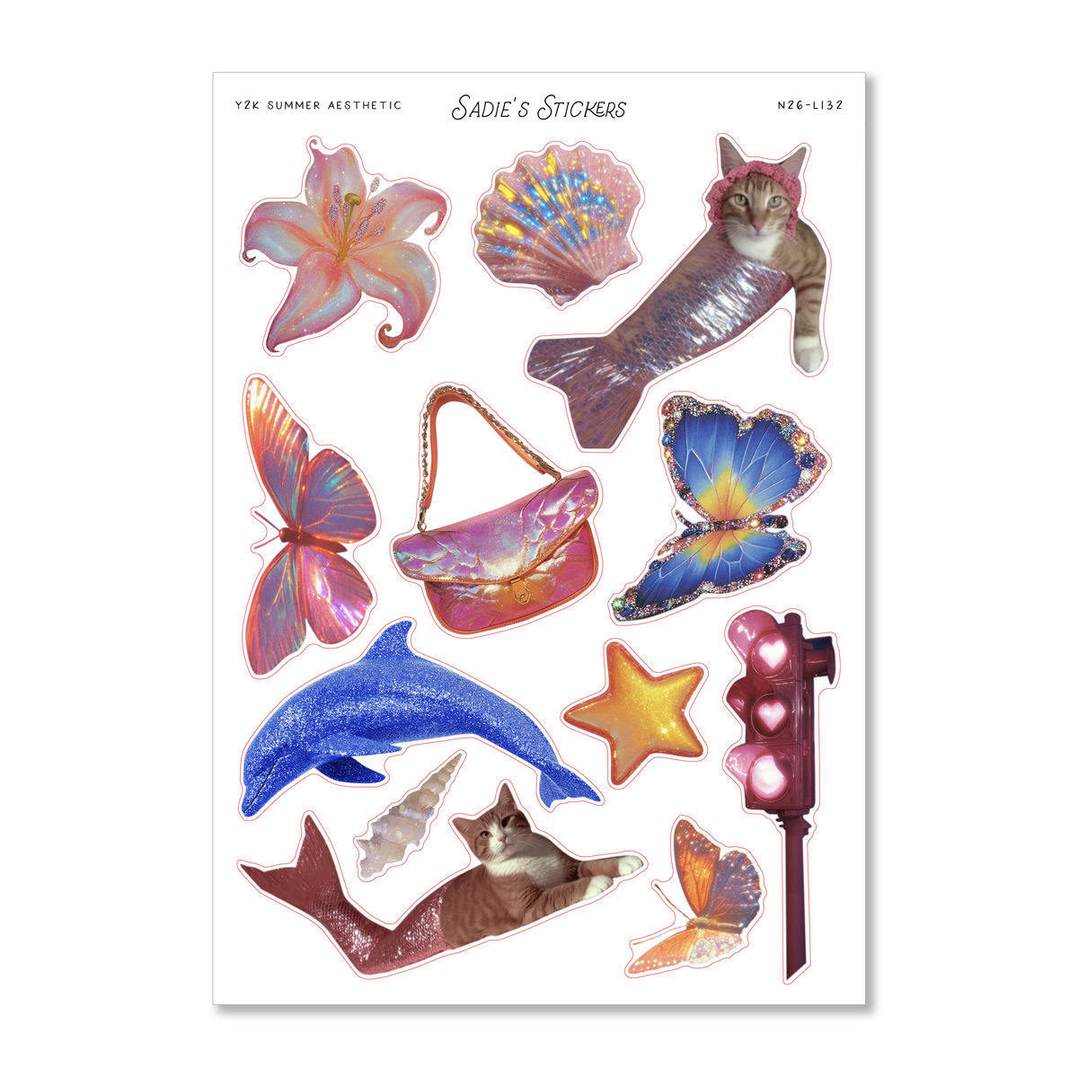 Y2K Summer Aesthetic • Trinkets & Tidbits Sticker Sheet