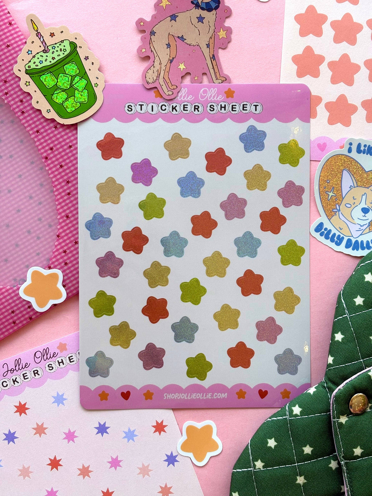 Glittery Stars Sticker Sheet