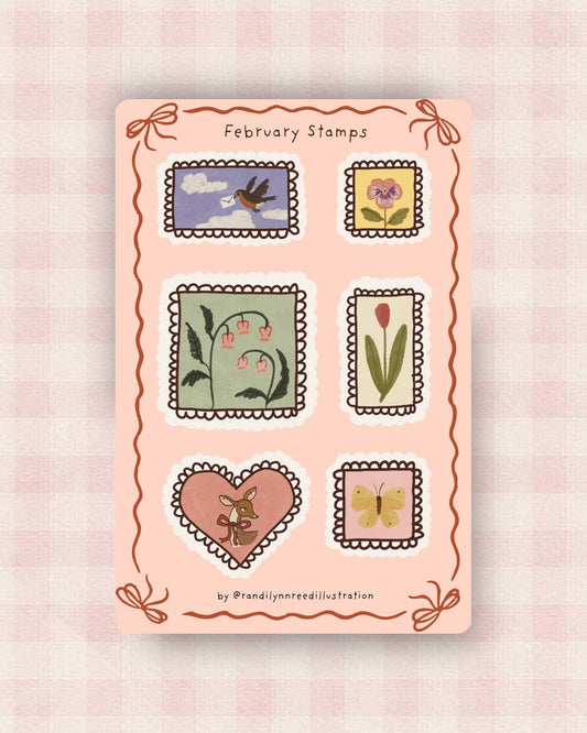 Floral Stamps Sticker Sheet