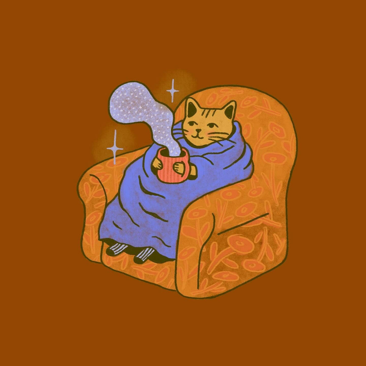Cozy Armchair Cat Sticker