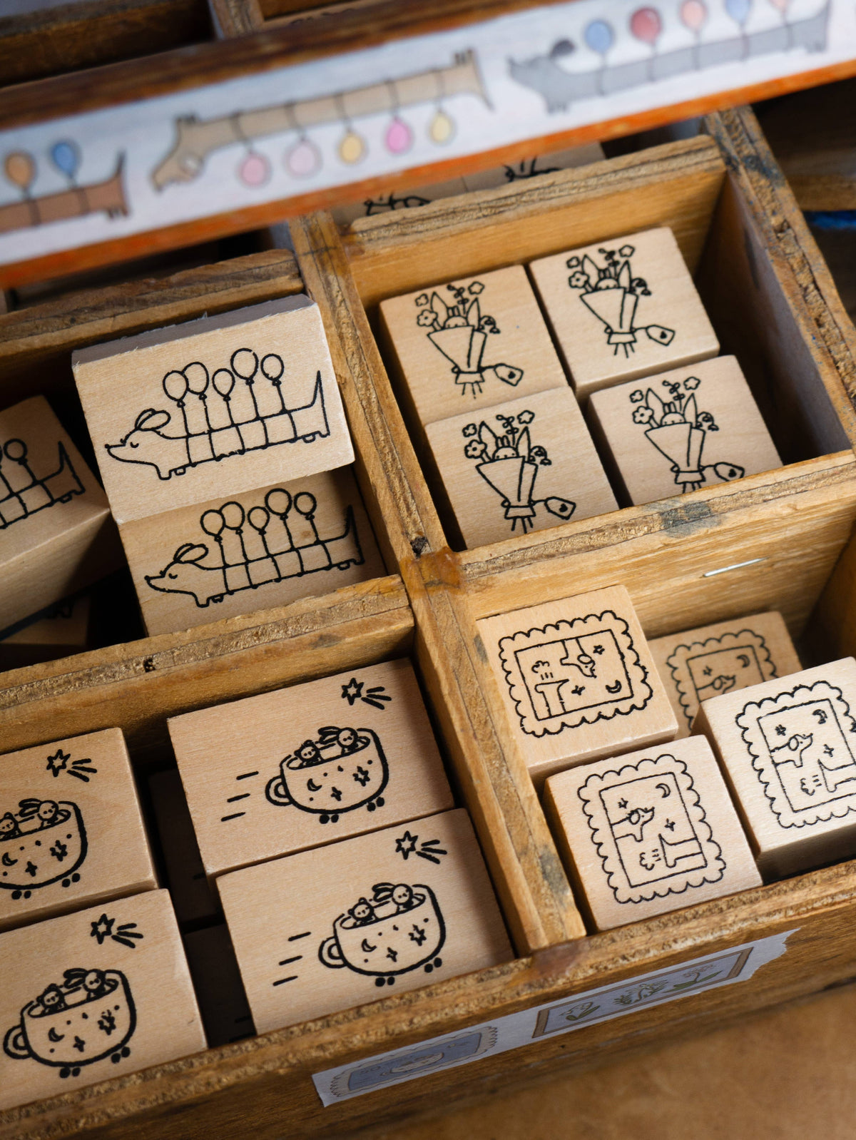 Bunny Bouquet Wooden Stamp