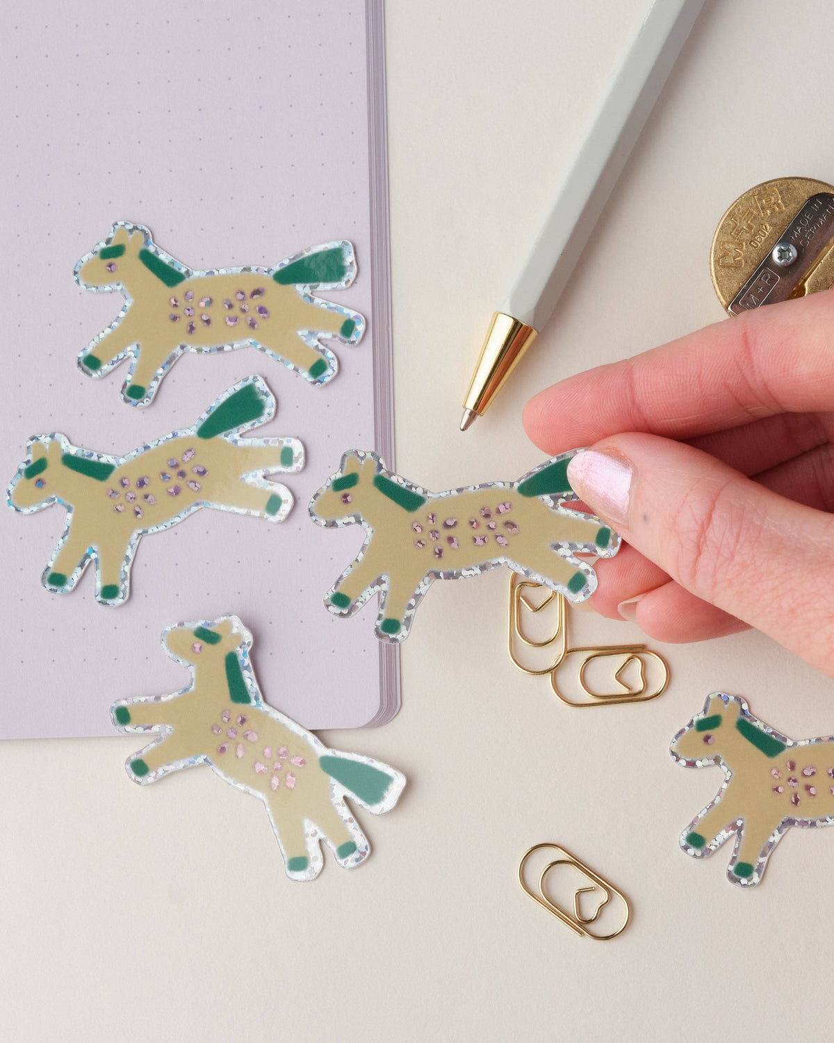 Folk Horse Holographic Sticker