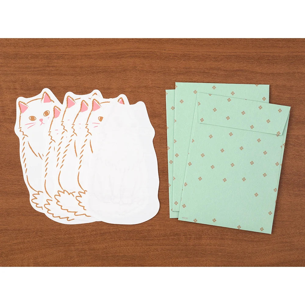 Midori Cat-Shaped Letter Set