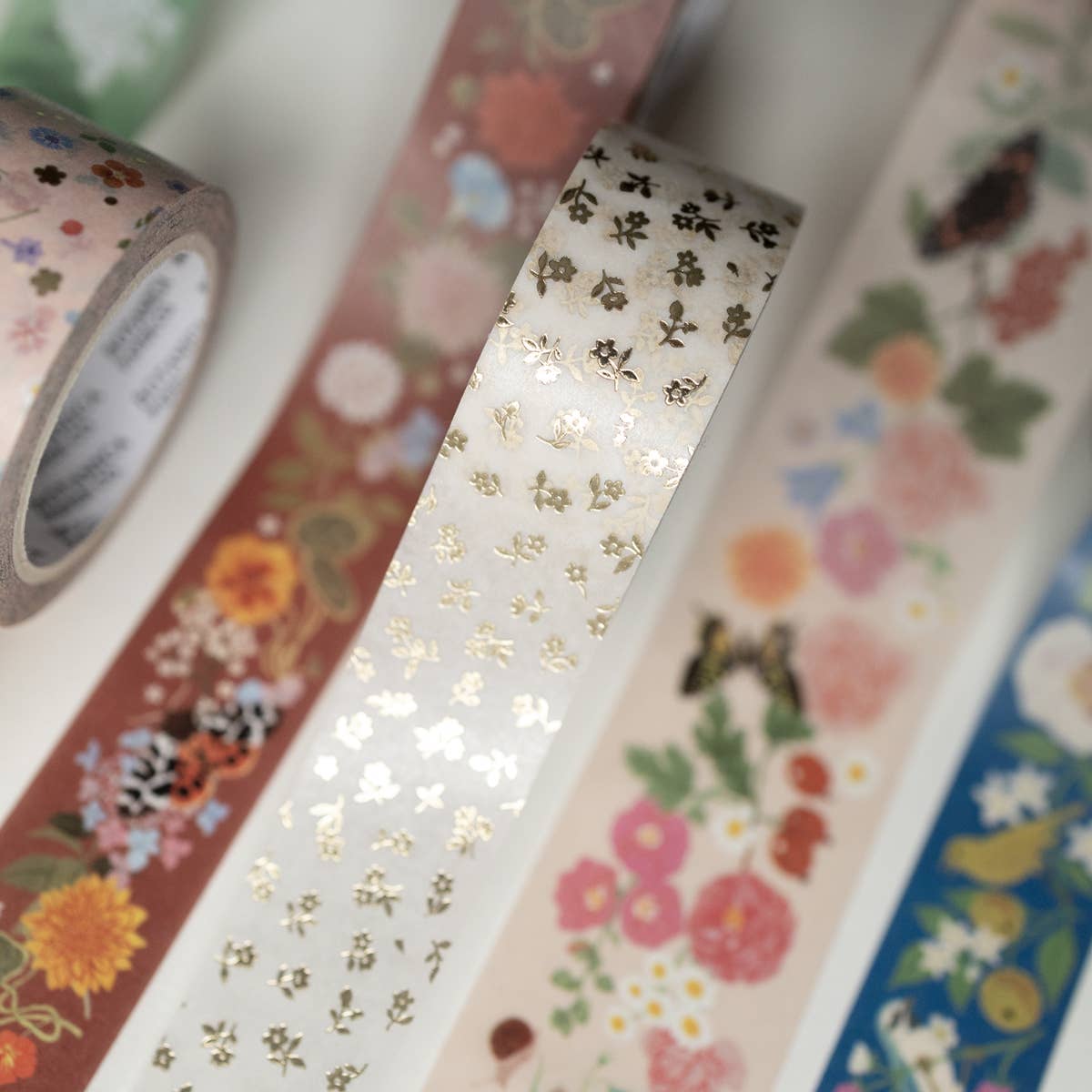 Gold Petite Flora Washi Tape