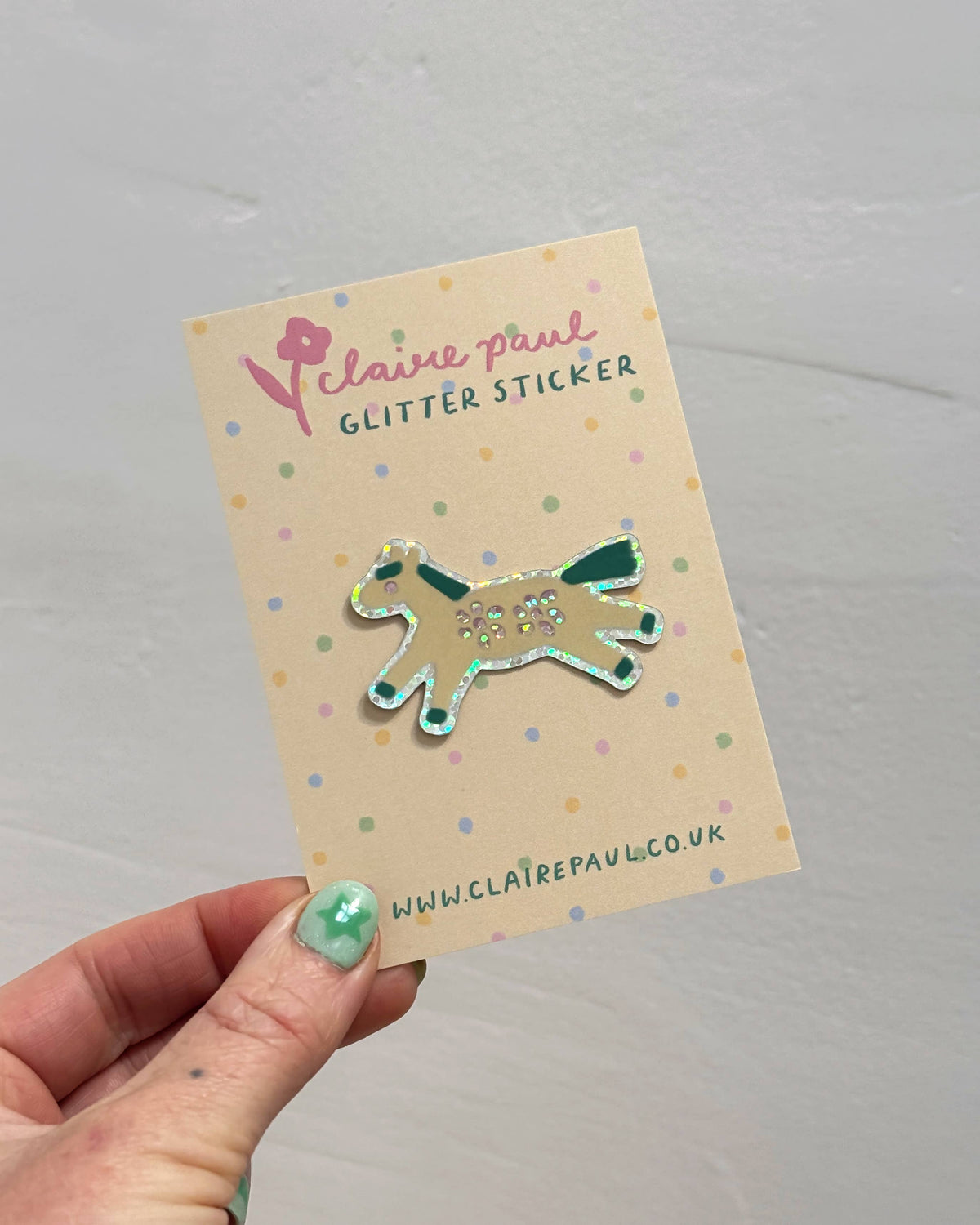 Folk Horse Holographic Sticker
