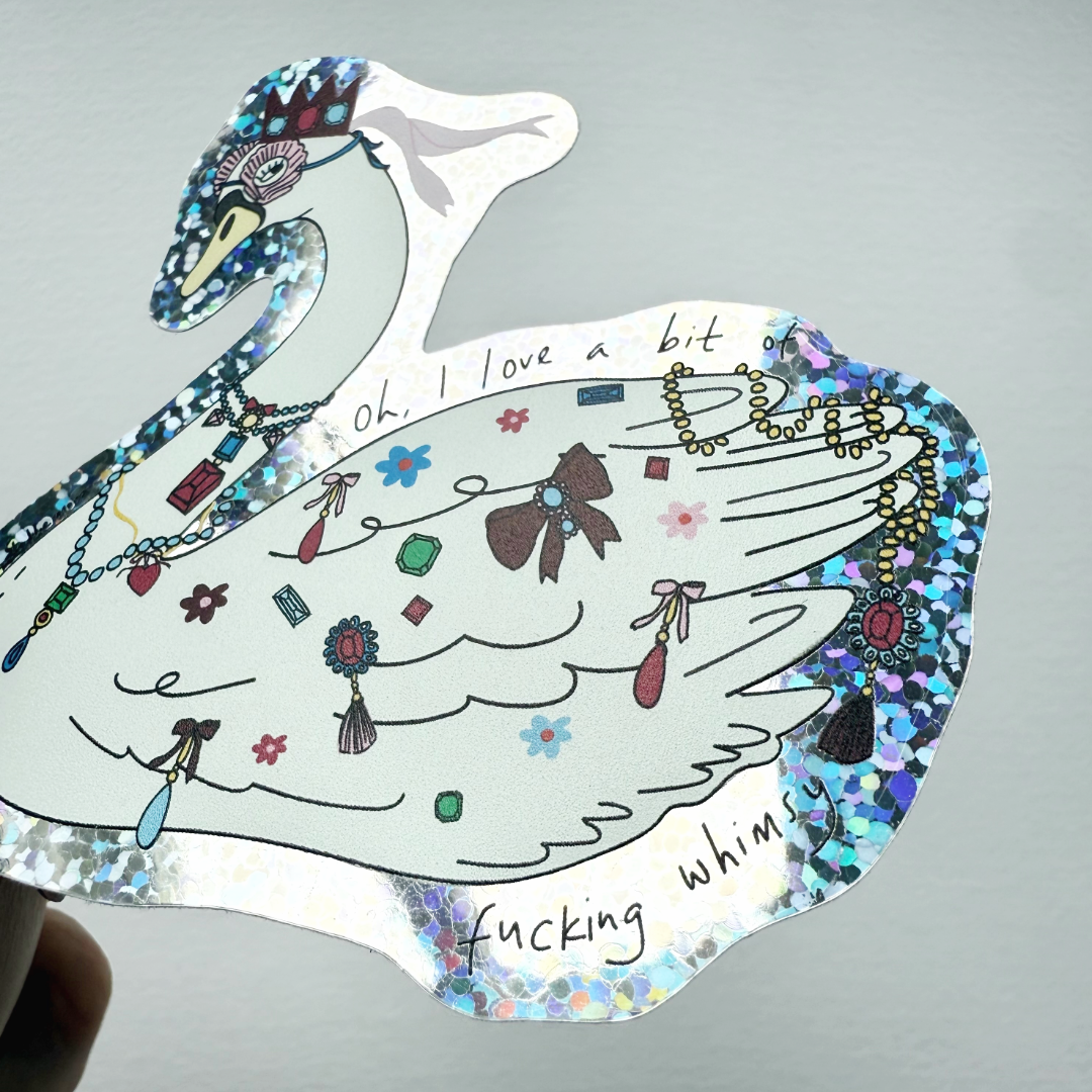 Swan Whimsy Vinyl Sticker