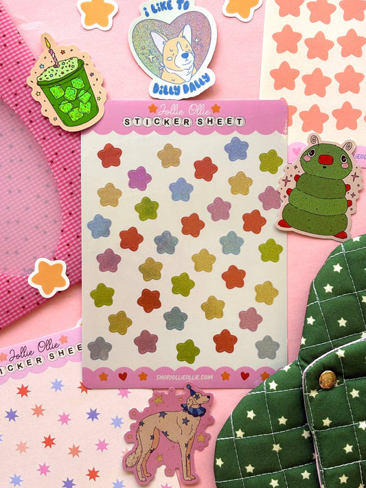 Glittery Stars Sticker Sheet