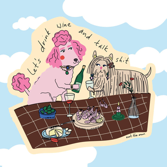 Let's Drink Wine Vinyl Sticker