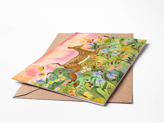 Spring Fawn Greeting Card