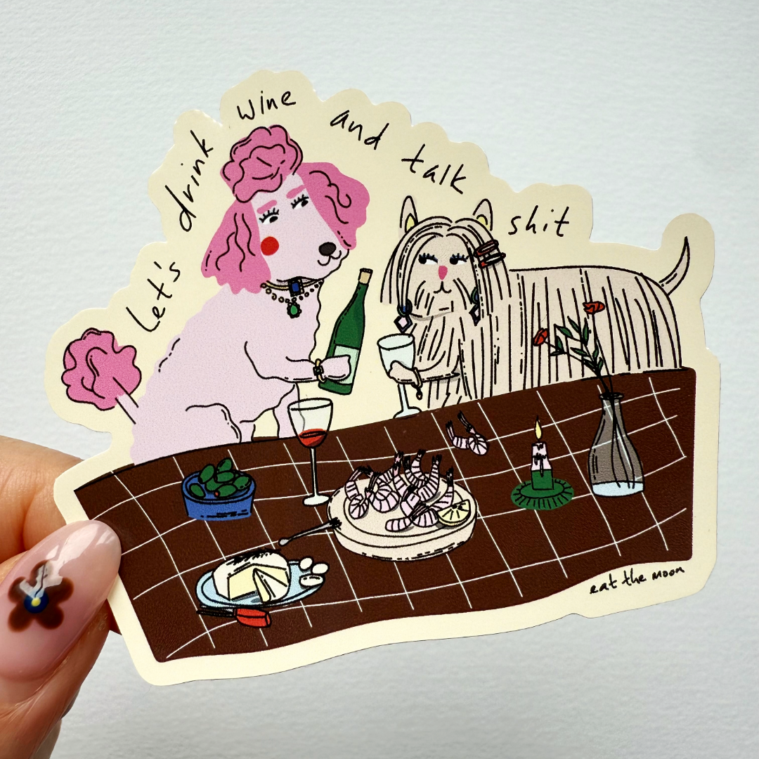 Let's Drink Wine Vinyl Sticker