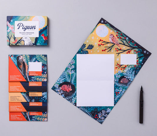 Harvest Moon Pigeon, Folding Letter Pack, Pack of 6