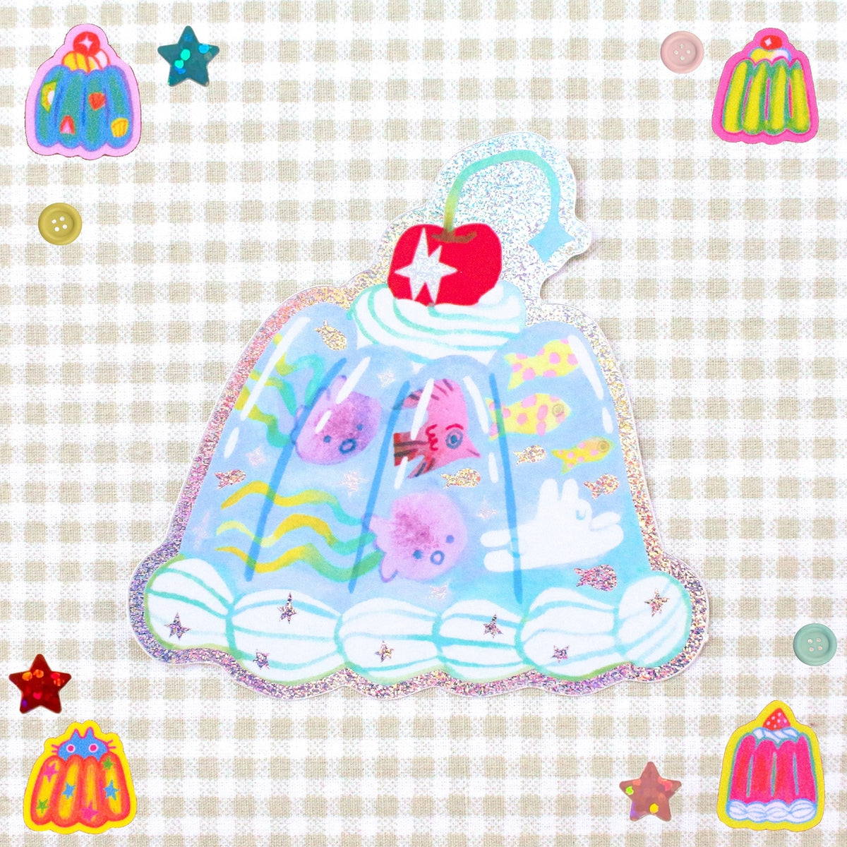 Ocean Jelly Glitter Sticker