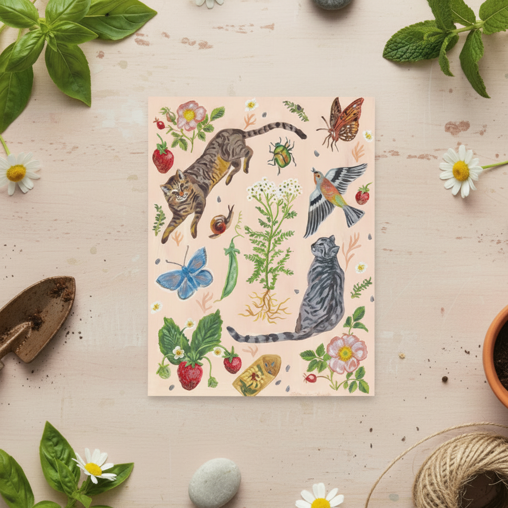 Cat Garden Card