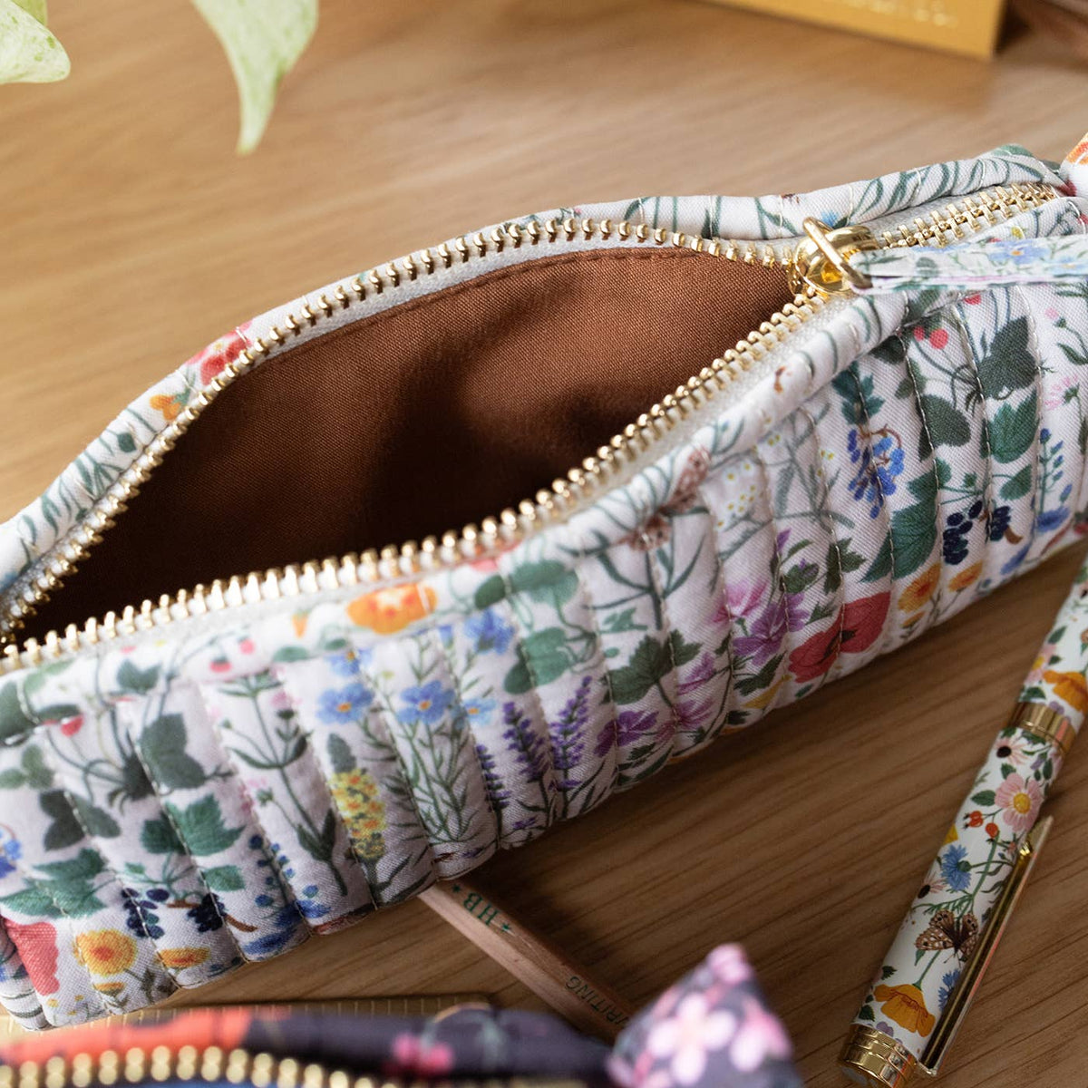 Botanist Cotton Quilted Pencil Pouch