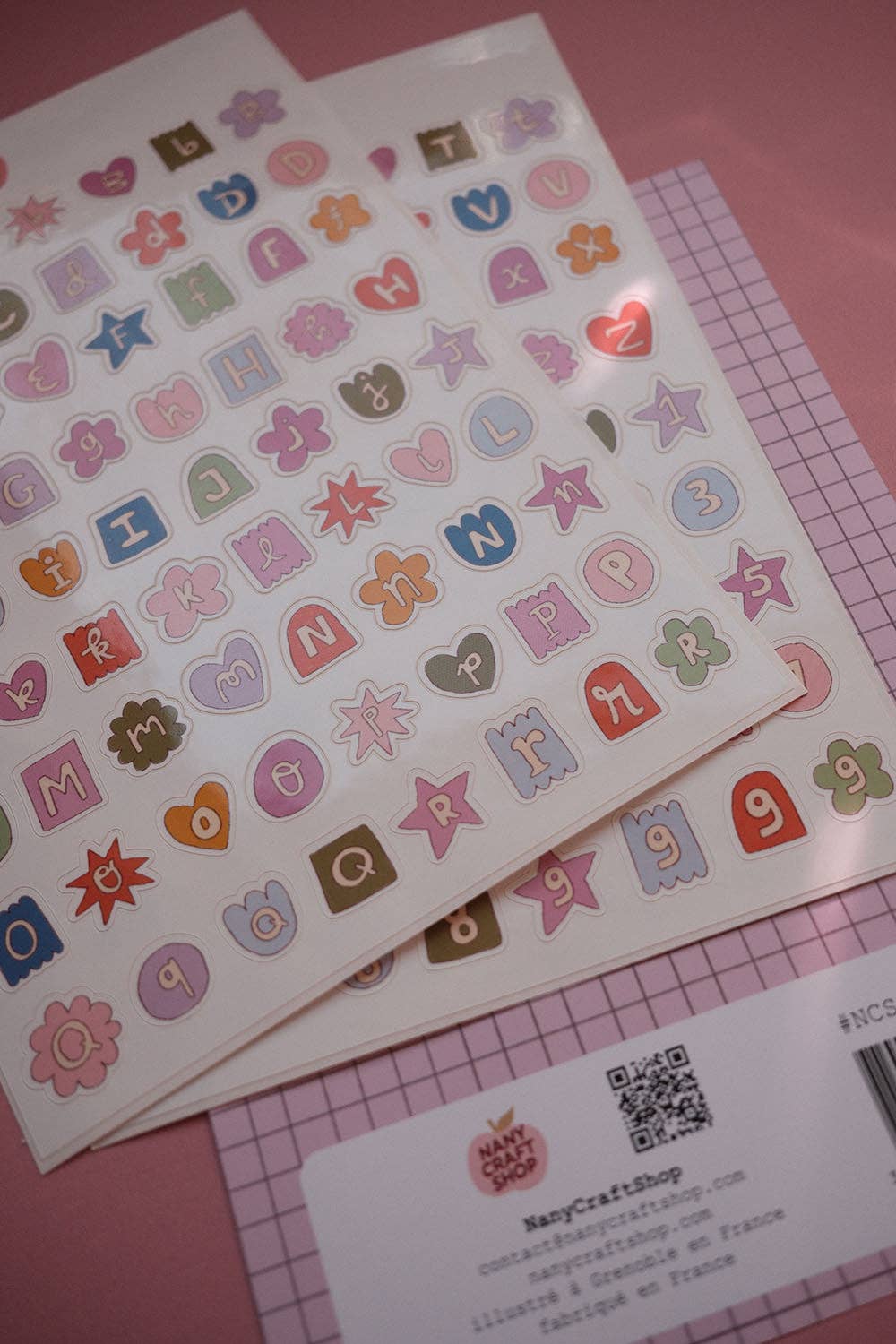 Multicolored Alphabet Sticker Sheet