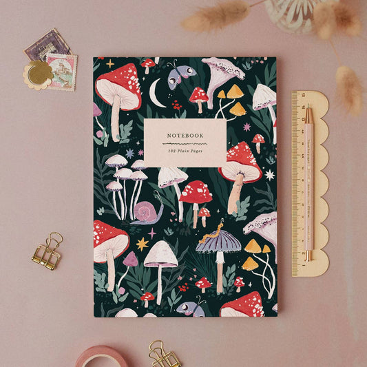Mushrooms Notebook | Plain Page Journal